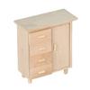 4 Drawer Vintage Dollhouses Cabinet 1/12 Scale Chestnut Wooden Storage Unit Mini Furniture