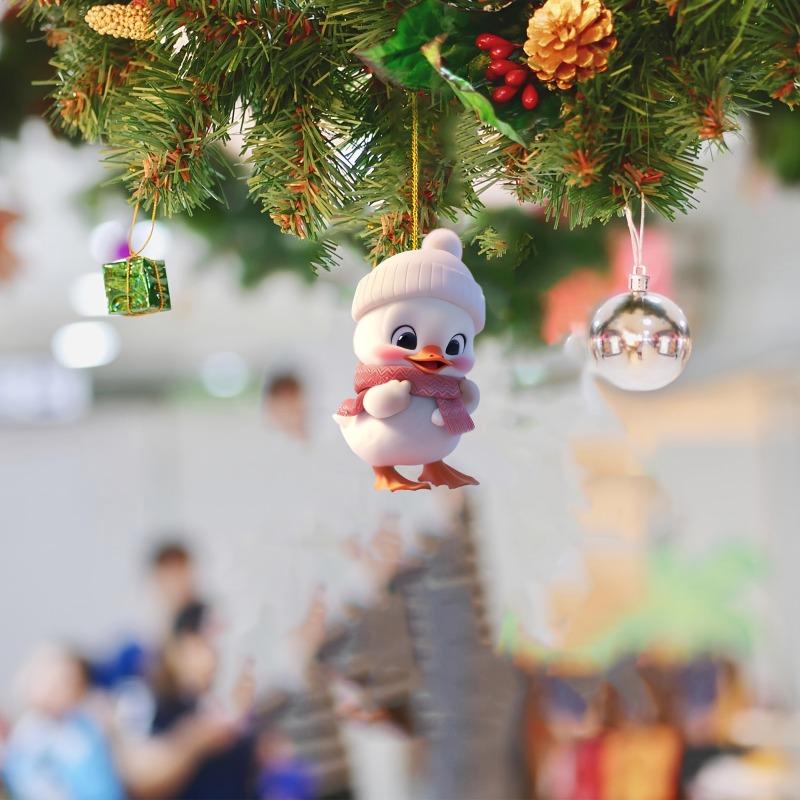 

2D плоская акриловая новогодняя елочная игрушка подвеска на зеркало заднего вида автомобиля: классическая подвеска в виде белой утки и белого медведя, брелок-рюкзак M