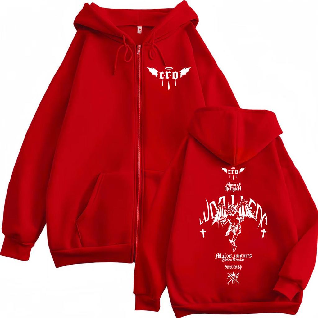 Rapper C.R.O Album Merch Mikina na zip Pánské Dámské Oblečení Móda Hip Hop Mikiny s kapucí Vysoce kvalitní Fleece Dlouhý rukáv Mikiny
