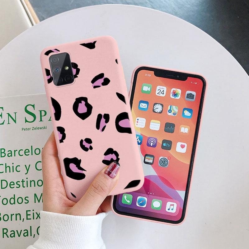 Leopard Print Phone Case For Samsung Galaxy A51 4G 5G A71 5G Protection Back Cover Soft Silicone Fundas For Samsung A 51 Coque