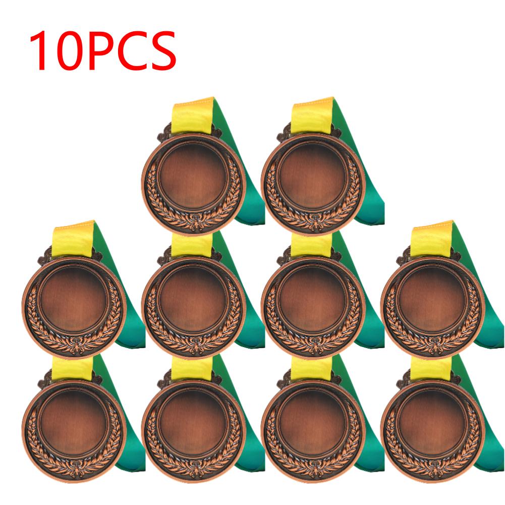 1-10Pcs Award Medals Blank Medal with Color Ribbon Gold Silver Bronze Winner Reward Medal Customized Gift Competitions Souvenir
