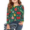 Christmas Day Girls Long Sleeve T Shirts Kids Fall Tops Crewneck Printed Basic Tees