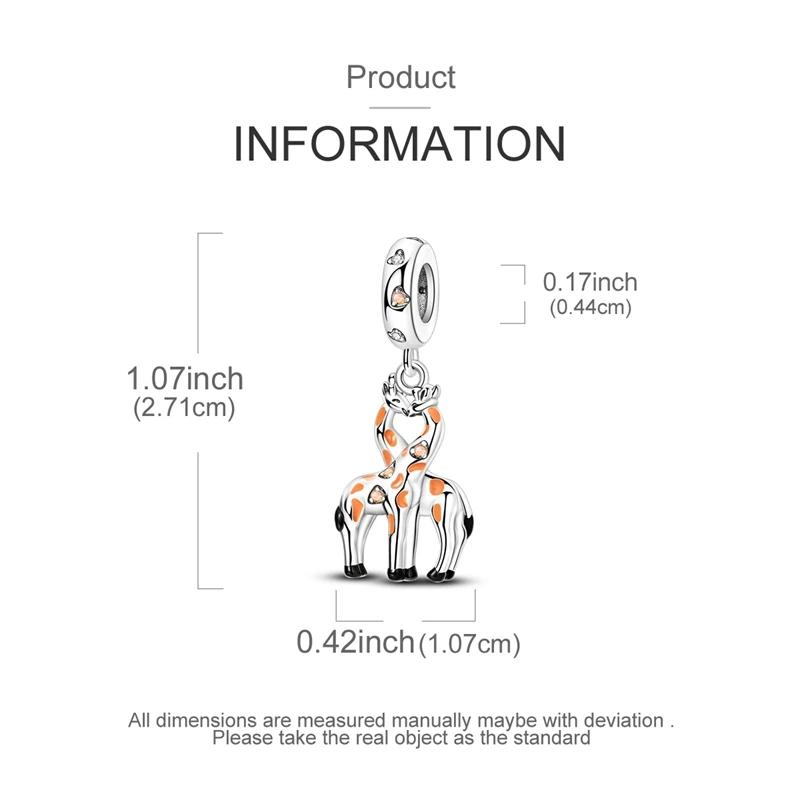 Orange Couple Giraffe Bead Charms copper Authentic Bead Charms Compatible With Authentic Charm Bead Charms Bracelets Bead Charms Jewellery Gifts Ideal