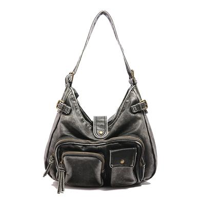 Sac locomotive style Spice Girls délavé pour femme multi-poches tendance japonaise et coréenne sac à bandoulière