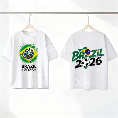 Brazil Flag Retro Style Graphic Children Shirt Kid Boys Girls Summer Cotton Short Sleeve Little Soccer Fan Casual Daily Wear