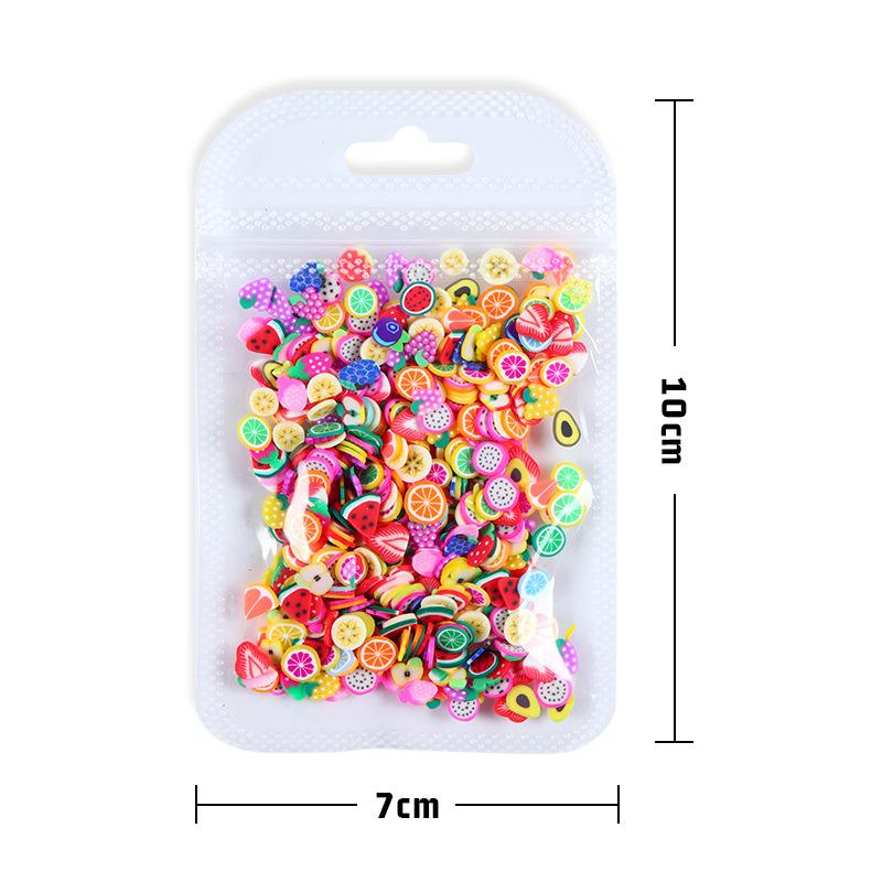 10G 3D Fruit Series Soft Clay Slice Strawberry Lemon Nail Glitter Nail Art Deco Design DIY Nail Art Supplies