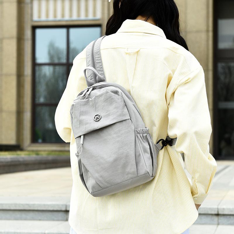Solid Color Casual Backpack Shoulder Crossbody Bag Japanese Versatile Canvas Computer Bag