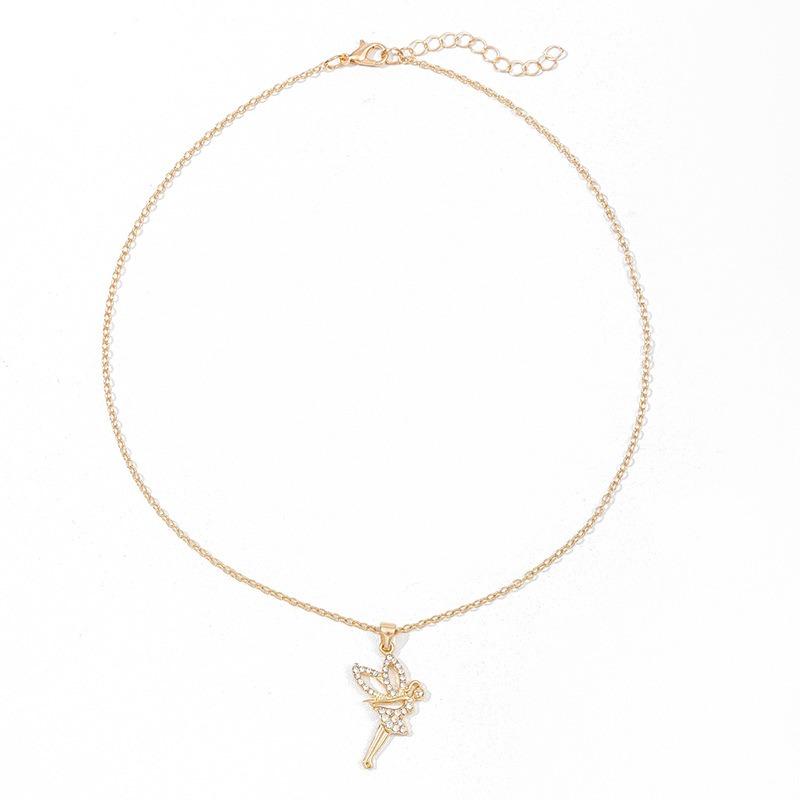 Necklace New Niche Premium Jewelry Light Luxury Diamond Pendant Female Wings Jewelry Accessories