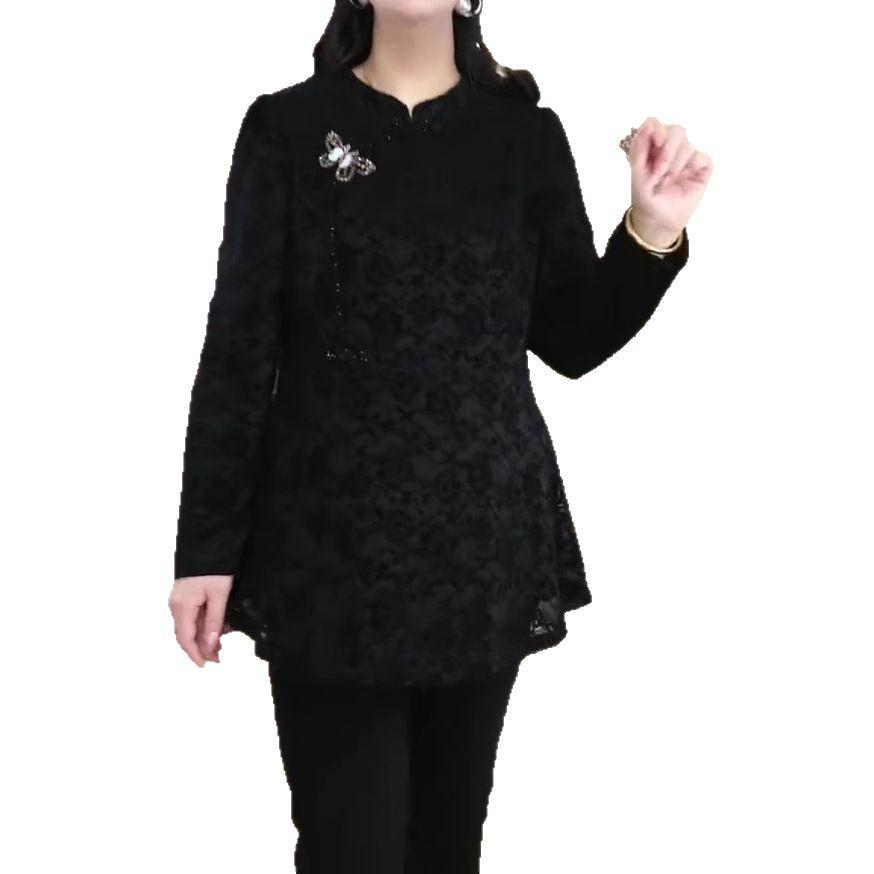 Blusa de Encaje con Mariposas de Talla Grande para Mujer Primavera/Verano 2025