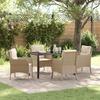 VidaXL 5-piece Garden Dining Set with Beige Cushions Poly Rattan 3380171