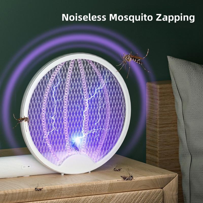 Upgraded Electric Mosquito Killer Foldable Handheld Bug Zapper USB Rechargeable Fly Swatter With UV Light Trap Insect Killer