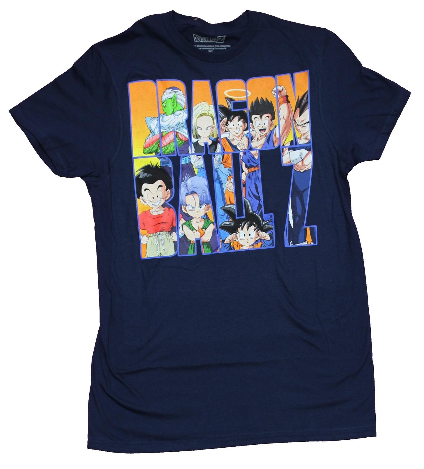 Dragon Ball Z Adult New T-shirt Characters in Dragon Ball Letters M
