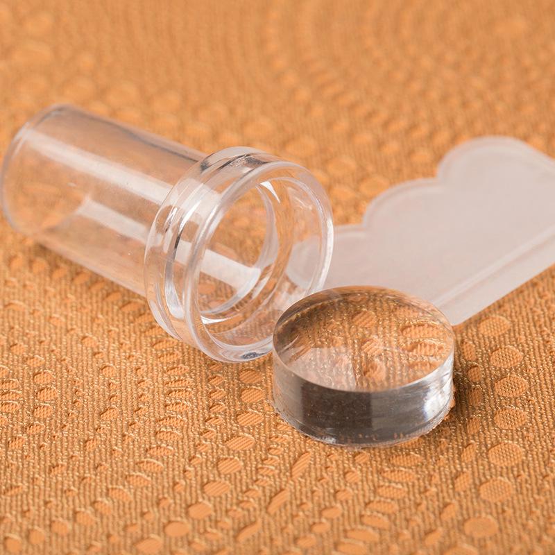 Set Instrument de Ștanțare Artă Unghii Franceze din Silicon Transparent cu Răzuitor