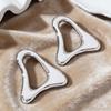 Exaggerated Metal Hollow Triangle Stud Earrings For Women Vintage Gold Color Irregular Geometric Earrings Jewelry Gift