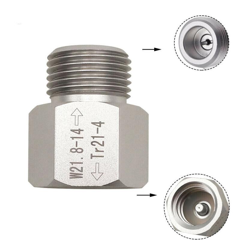 Cylinder Refill Adapter T21-4 To W21.8-14 Aluminium Gas Cylinder Adapter For Coarse Trapezoidal Thread Cylinders Pneumatic Parts