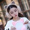 Women Lovely Winter Cats Ear Warmer Shiny Glitter Earmuff Cold Protection Warmer