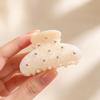 Hair Claw No Slipping Strong Grip Medium Size Back Head Hair Clip Rhinestone Imitation Pearl Flower Pattern Shark Hair Claw