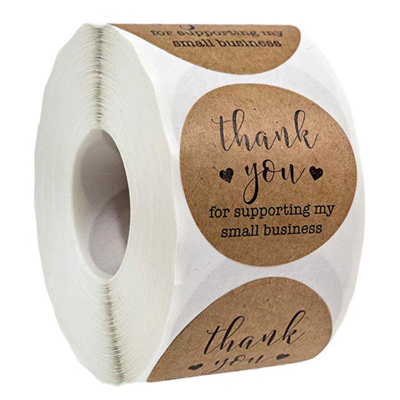 500 Kraft Paper Thank You Sealing Stickers for Handmade Dessert and Cake Gifts