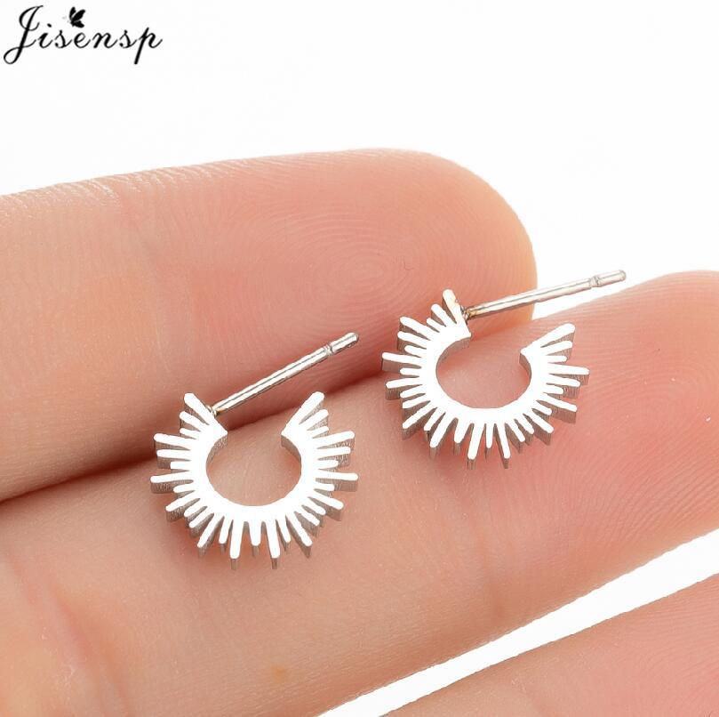 Ethnic Sun Totem Stud Earrings Personality Stainless Steel Heart Key Lock Arrow Earings for Women Geometric Jewelry Oorbellen