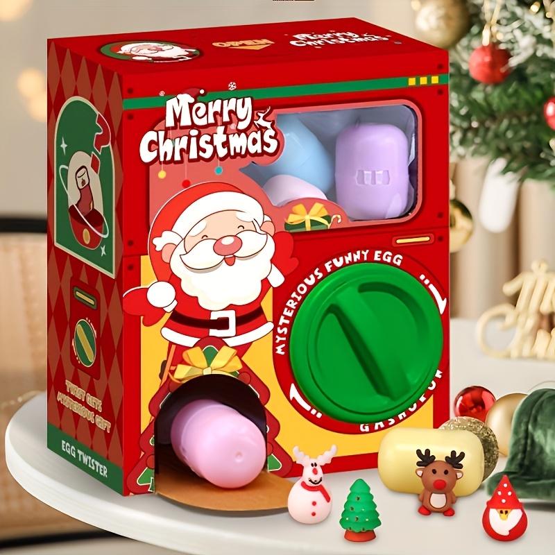 ChildrenChristmas Twist Egg Machine Fun Egg Toy Mini Claw Arcade Twist Egg Fun Box Toy DIY Puzzle Game Grab Doll Surprise Gifts