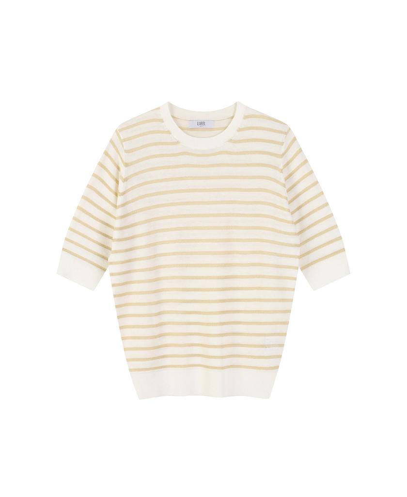 LAFELSORTOF Striped Round Neck Knit Top