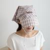 Women's Cursive Summer Kerchief Checkered Hat