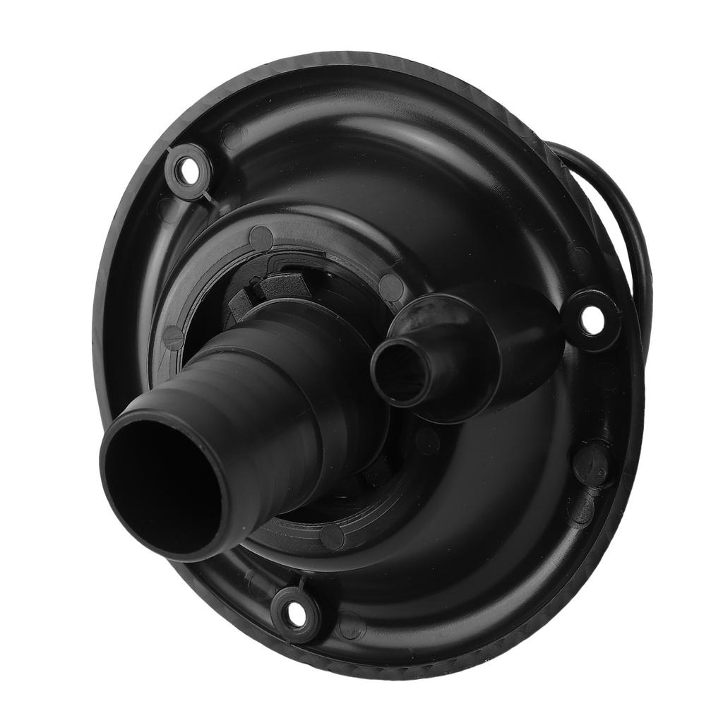 RV Gravity Fresh Water Fill Inlet Round with Lid Anti Lost Strap Anti Overflow PP for Trailer Motorhome Black