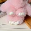1Pc Bowknot Fashion Children's Toys Cute Pluff Bunny Keychain Lovely Fluffy Rabbit Doll Animal Shape Imitation Mink Fur