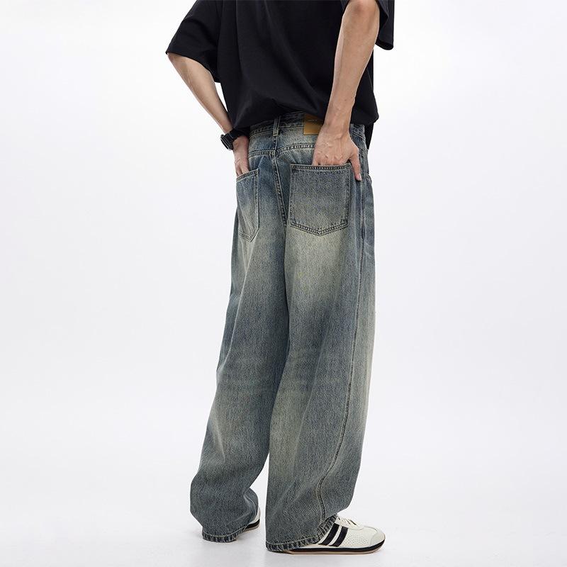 New Spring and Summer Men's Loose Scimitar Pants American High Street Jeans Trousers Men