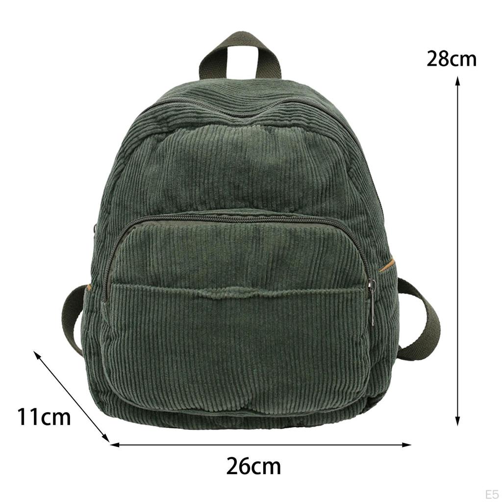 Fashion Backpack for Teen Girls Knapsacks Corduroy Portable Lightweight Daypack Rucksack