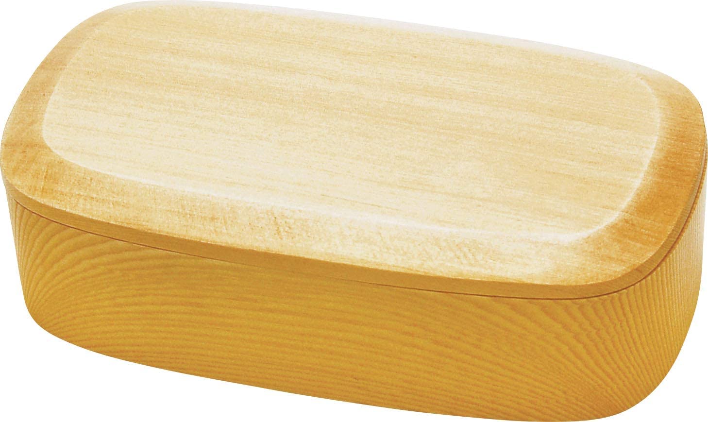 

This elegant, carved-out, square-shaped lunch box (500ml capacity) measures 18.2 x 10.4 x 5.5 cm (height) and has no dividers. The gentle warmth of