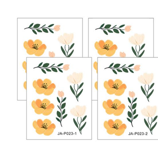6Pcs Wall Decals, Flower Print Wall Stickers, Self-Adhesive Removable Waterproof Wall Decals for Home Bedroom Living Room Kids Room