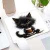 Cute Coffee Cat Mouse Pad Square Computer Office Mousepad New Gamer Rubber Anti-slip HD Gaming Keyboard Mousepads PC Desk Mat
