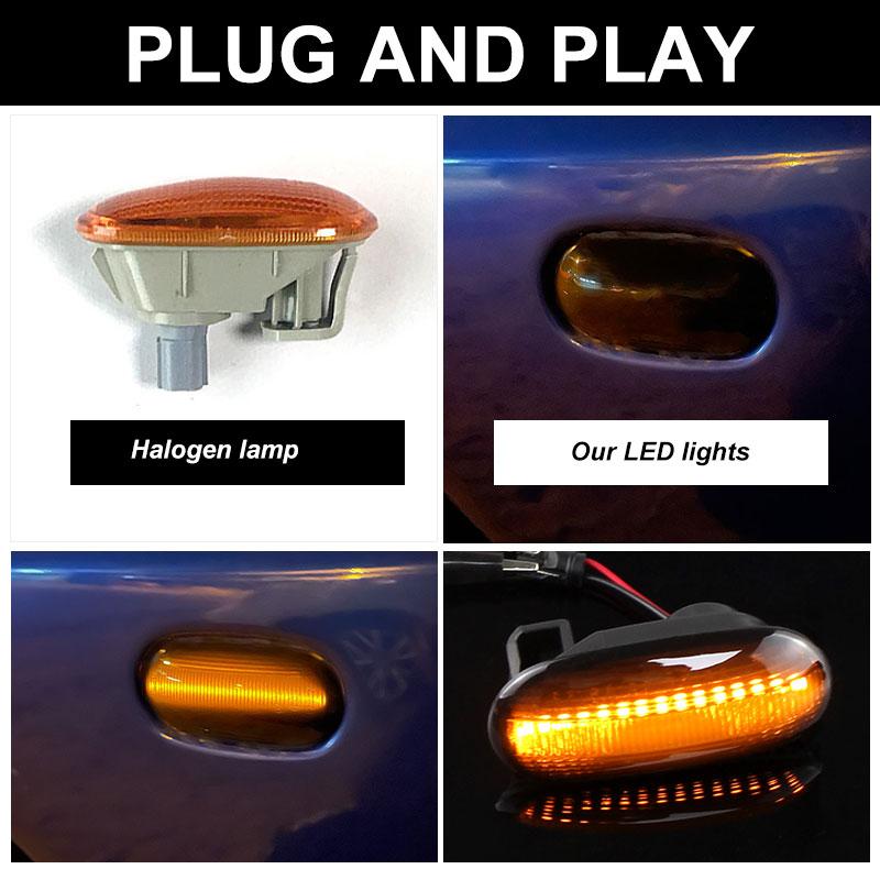 2PCS LED Turn Signal Lamps Side Marker Blinker Lights For Mitsubishi Triton/L200 2005-2015 Pajero Montero Sport Nativa 2008-2016 Dome Lights 6