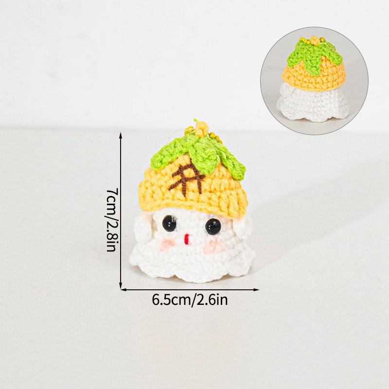 Halloween Cute Ghost Crochet Pendant Desktop Handmade Weaving Decor Creative Halloween Party Gift Backpack Keychain Accessories