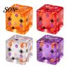 Cube Squeeze Toys Halloween Stress Sensory Toy, Toy with Pumpkin Skull Anxiety Relief Gadget Spider Pattern, Clear Party