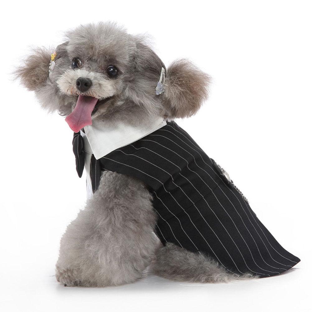

Premium Polyester Dog Tuxedo Suit for Small Dogs Stylish Comfortable Formal Wear with Bow Tie Elegant Wedding Party New Year L