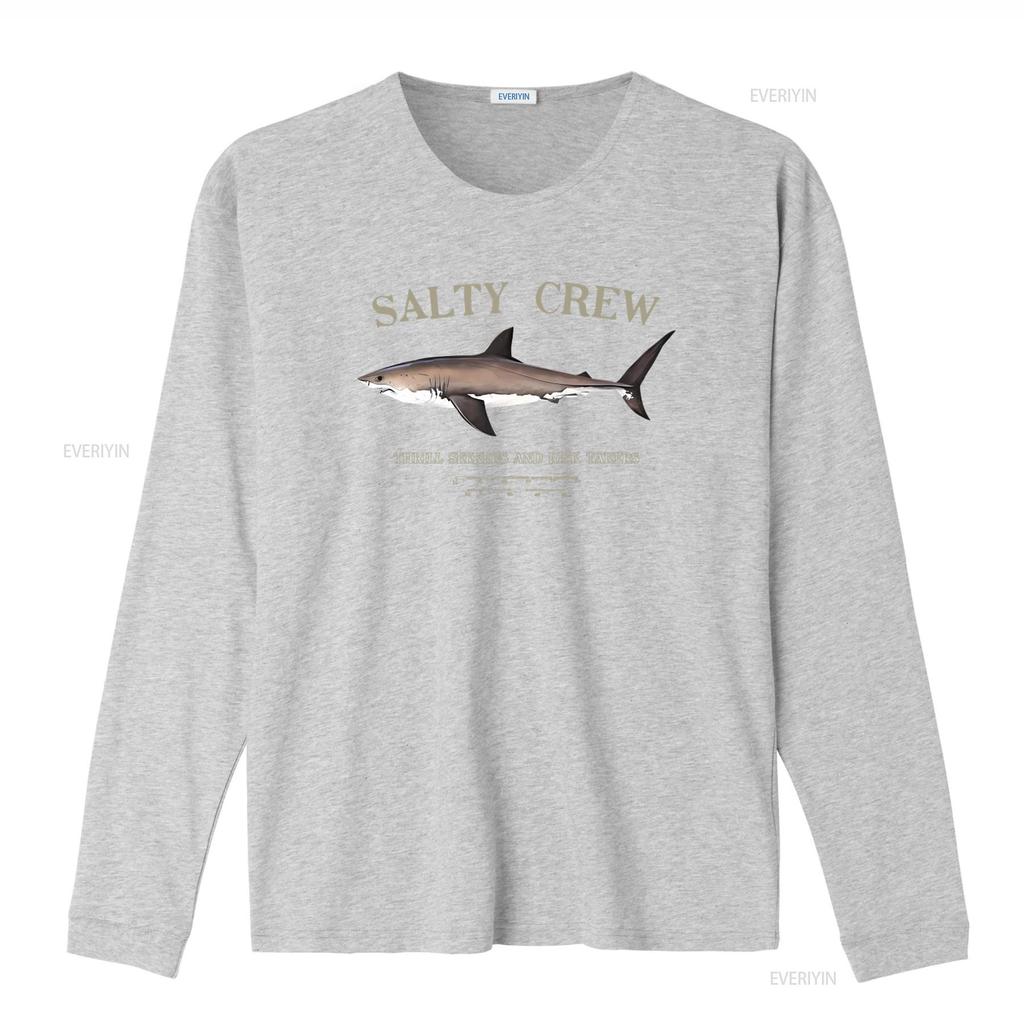 Salty Crew Thrill Seeker und Risikoträger Haifischdruck Herren T-Shirt Schwarz vintage Gewaschen Stilvoll Weich Vielseitig grafisch