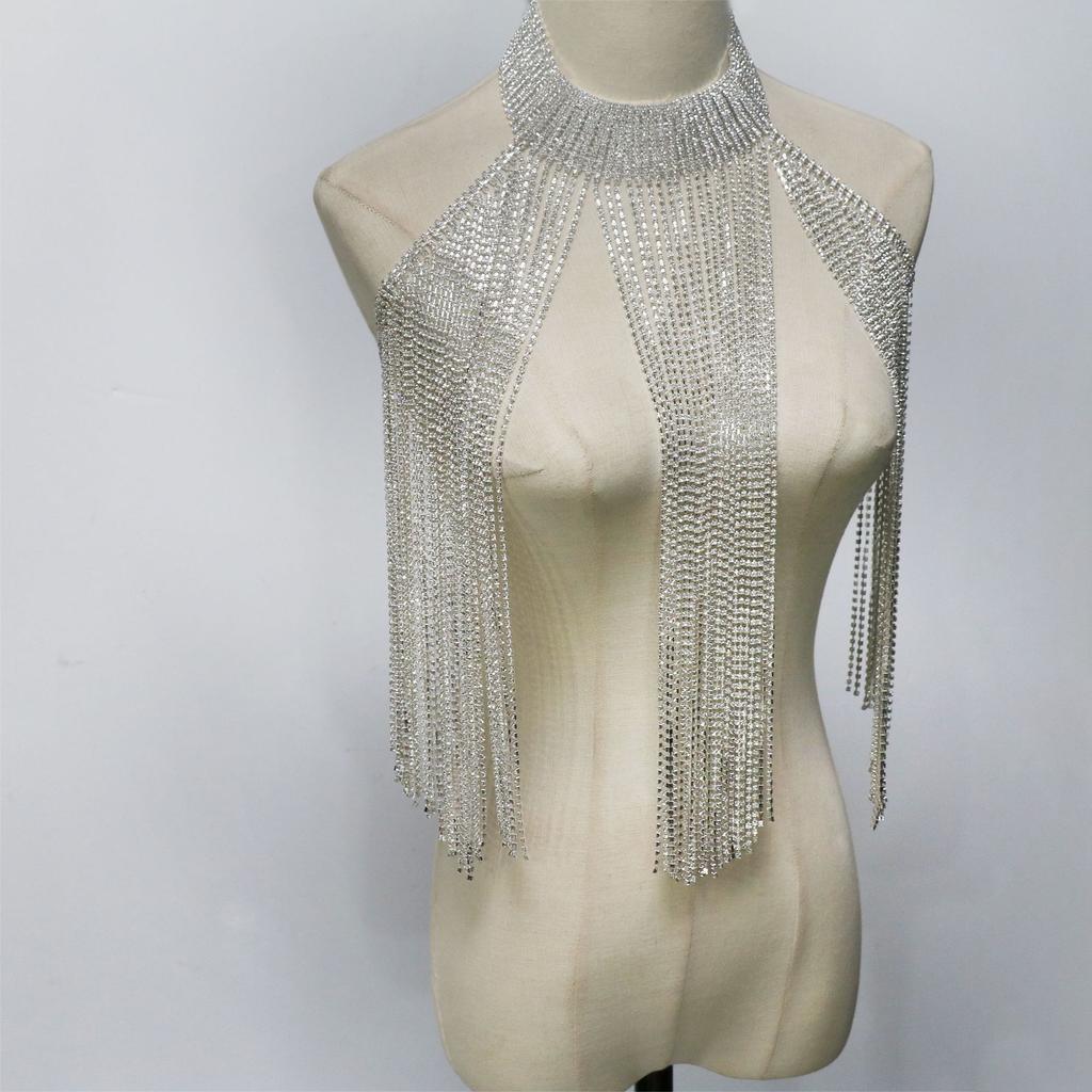 European And American Jewelry, Multi-Row Fringed Rhinestone Breast Chain, Sexy Nightclub Party Breast Chain