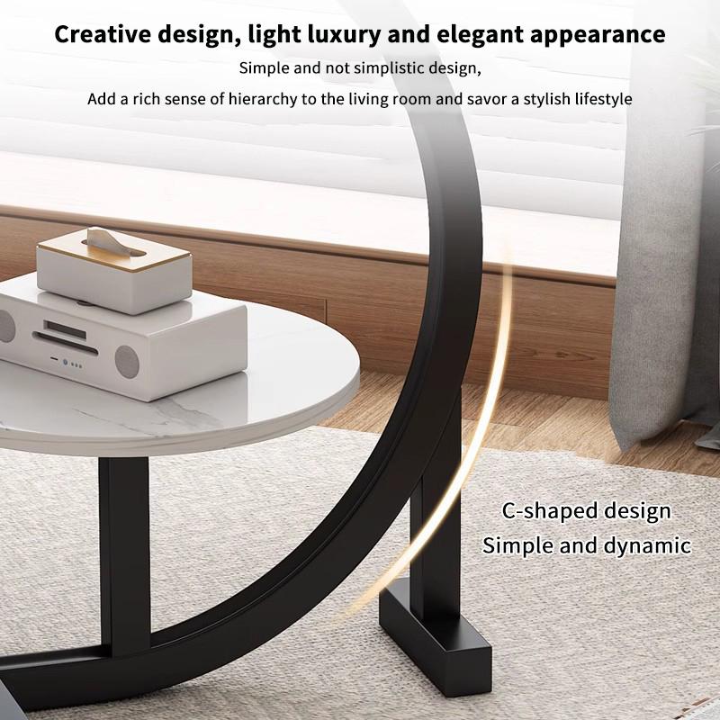 Cloud-Shaped 2-Tier Bedside Table Compact Small Coffee Table For Bedroom Living Room