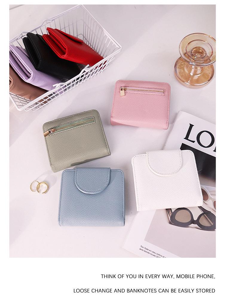 Korean-Style Women's Minimalist Wallet, Dopamine Color, Multi-Card Large Capacity Holder