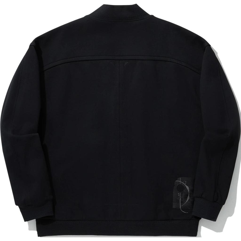 Li Ning Kung Fu-serien Enfärgad Enkelknäppt Lös Cardigan Tröja Herr sweatshirt Svart AWDUB21-2