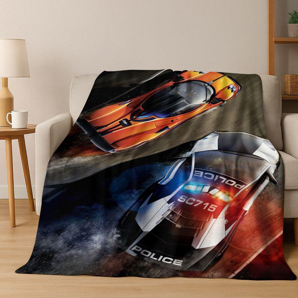 Future Concept Sports Car Racing Bike Art Flannel Blanket,Cozy Soft Throw Blanket for Home Bedroom Bed Sofa Picnic Cover Gift