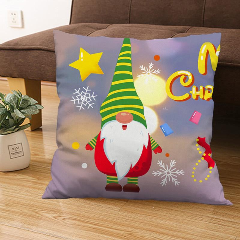 Limited Christmas Cartoon Cute Santa Claus Pillow Cover Cross-Border Christmas Tree Cushion