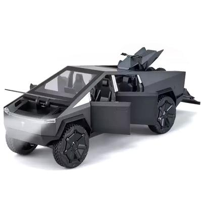 Premium 1:Modellino Auto Tesla Cybertruck in Lega pressofusa Scala 1:24 con Meccanismo a Retrazione - Nero