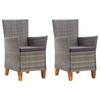 Day and Night - Day and Night Garden Chairs 2 Units with Gray Synthetic Rattan Cushions