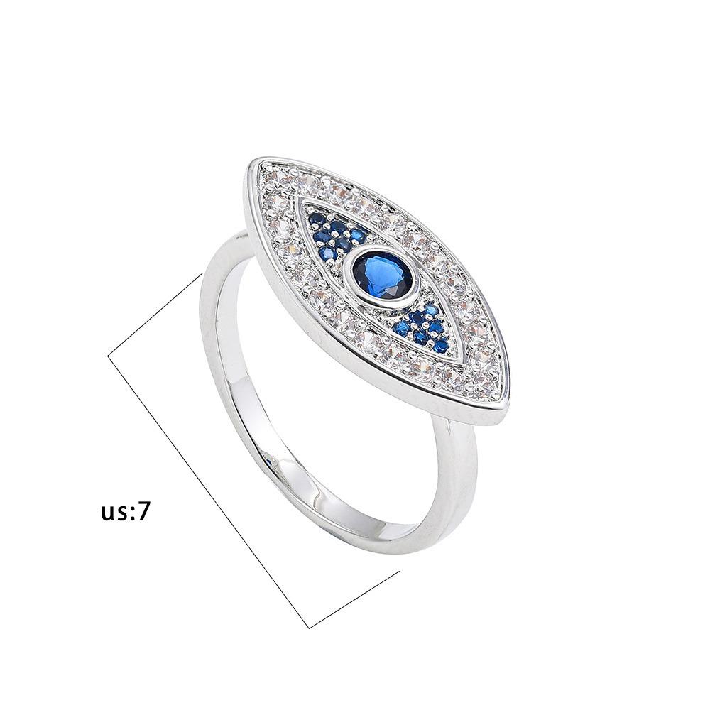 Vintage Ethnic Lucky Turkish Blue Eye Rings For Women Luxury Charm Gold-Plated Copper Cz Finger Rings Wedding Jewelry Gift