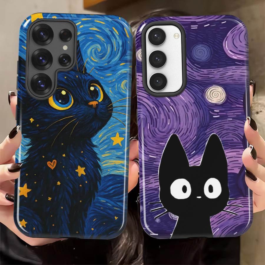 Soft Cover Capa Phone Case for Samsung Galaxy S25 S20 FE S25Ultra A36 S24 Ultra S23 A26 A16 S23Ultra A56 Van Gogh Fashion Black