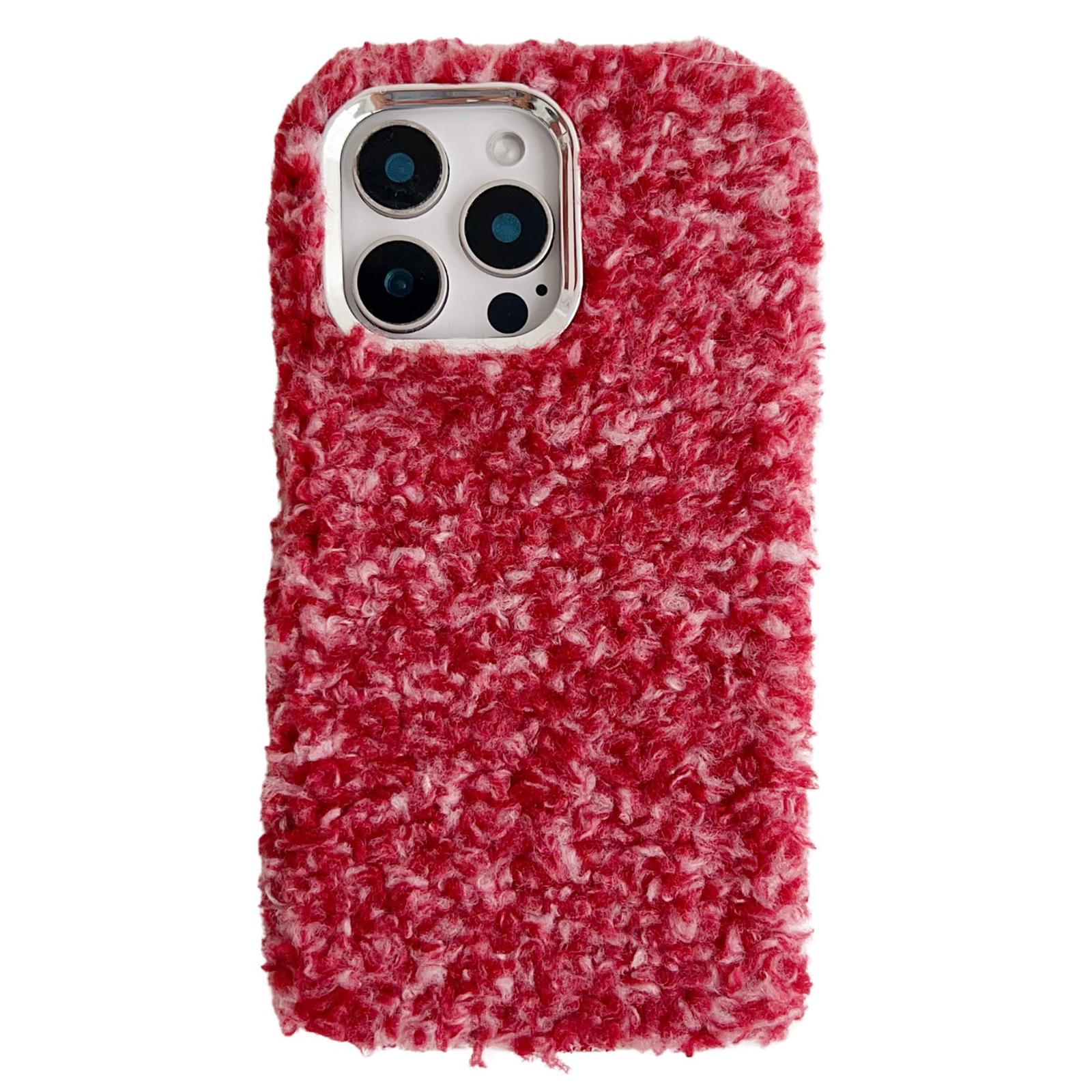 

For iPhone 16 Pro Case Wool-Like Plush Soft TPU Protective Phone Cover D