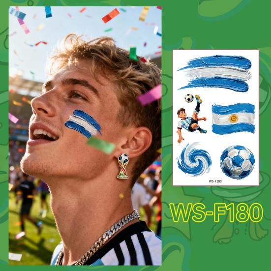 Wasserdichte Tattoo-Aufkleber Schweißfeste Temporäre Tattoos für Club-Events Partys Fußballfans Make-up Gesichtskleber